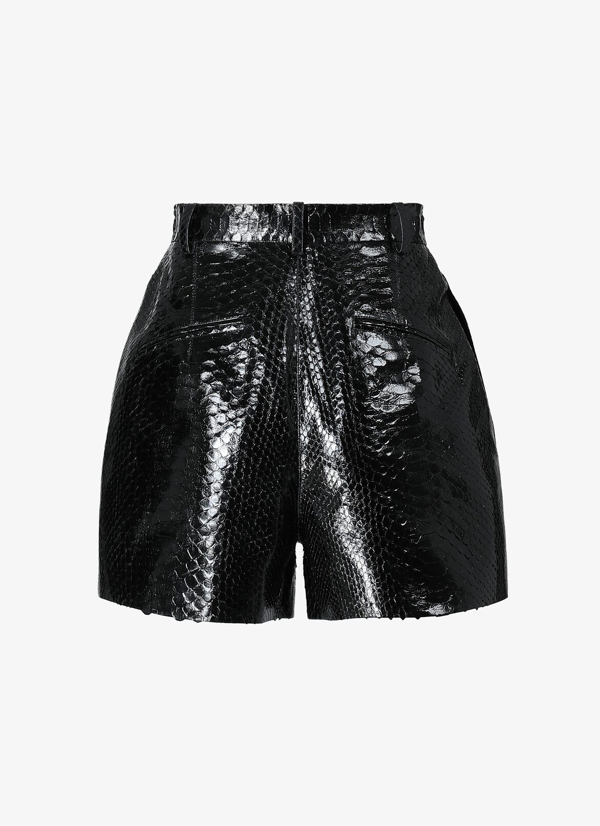 Short Strutturati In Pelle Di Pitone ALAÏA SHORT STRUTTURATI IN PELLE DI PITONE NERO